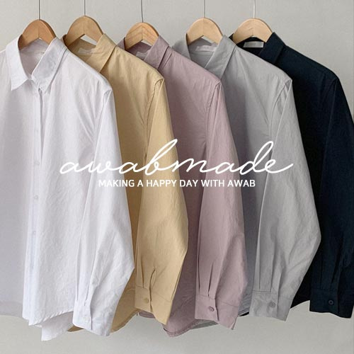 당일발송♥#AWABMADE:_단작바이오클래식셔츠(5color)