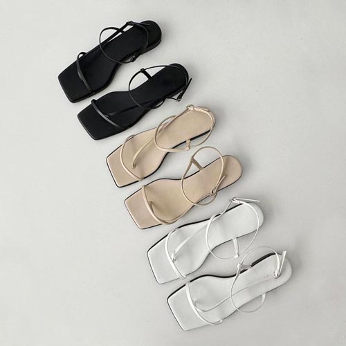 cross strap sandals -1cm/3color