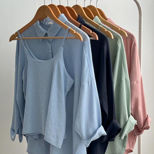 레이온나시셔츠세트 -나시+셔츠set/4color